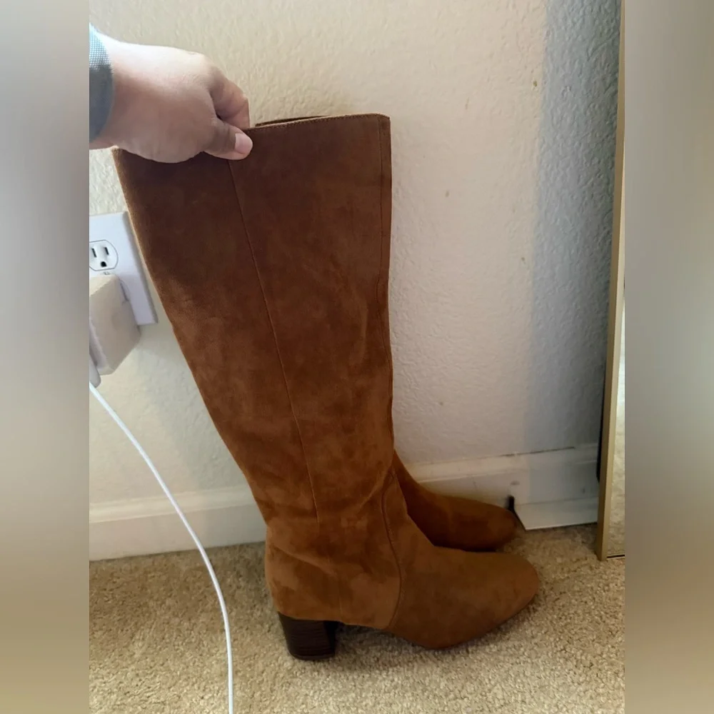 J. Crew Tan Suede Over the Knee Boots